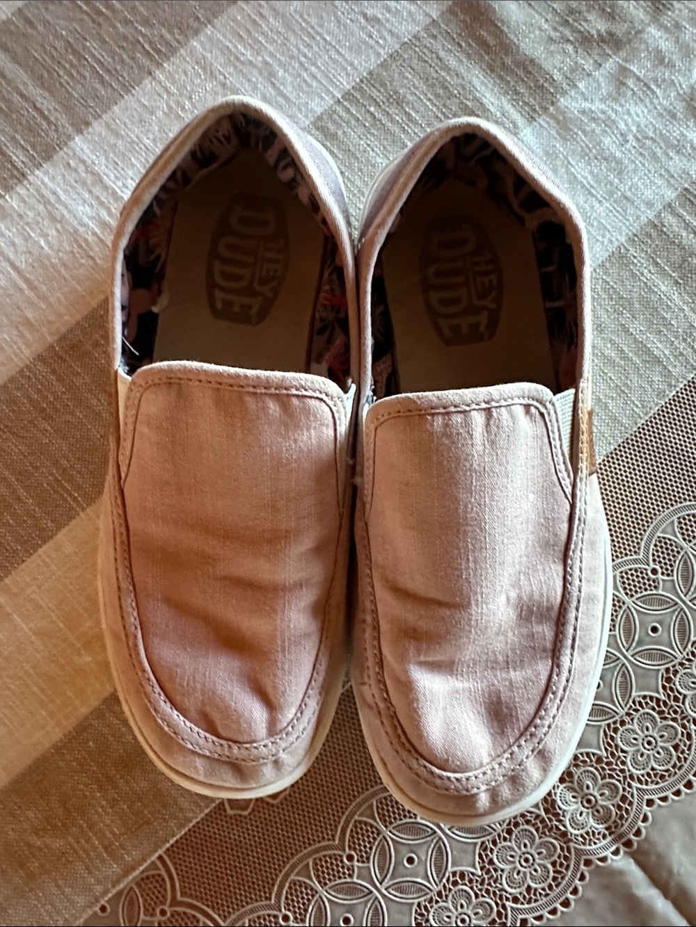 Hey Dude womens Slip-On Sneakers in Blush Pink size 6